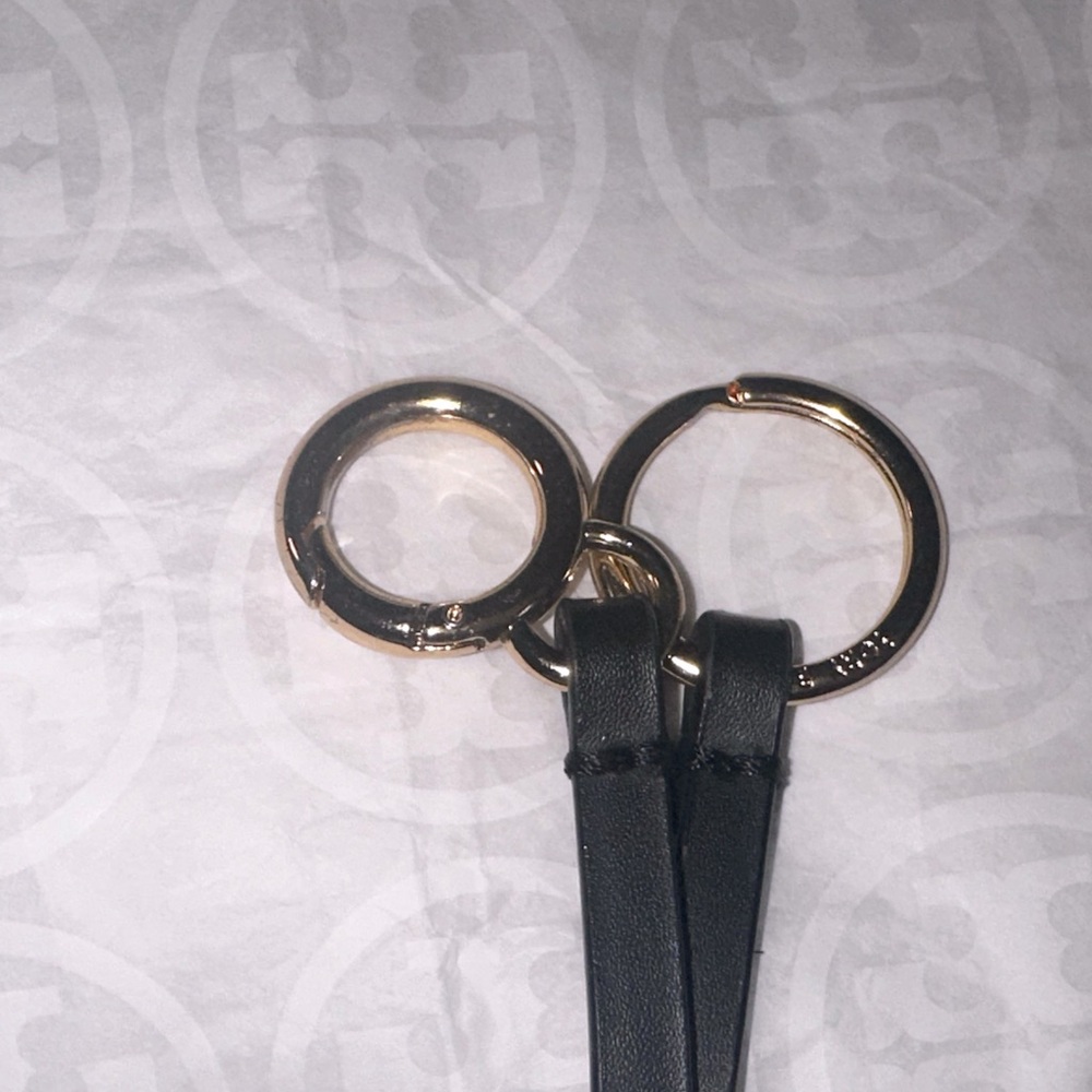 Tory Burch Gemini Link Canvas Card Case Key Ring - image 5